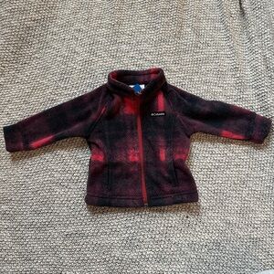 NWT Columbia Red and Black Plaid Fleece Jacket